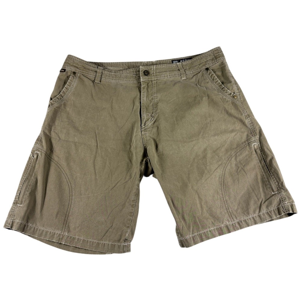Kuhl Born in the Mountains Cargo Shorts Mens 40 Olive Green Rugged Workwear